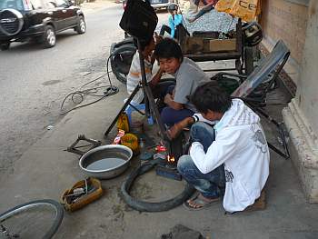 Bike repair on the street